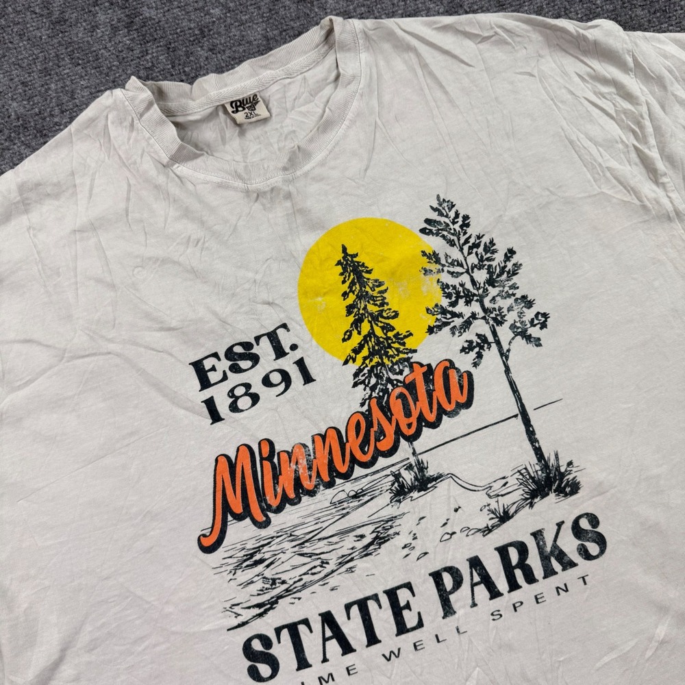 Blue 84 Minnesota State Parks T-Shirt 2XL Gray Graphic Nature Outdoors Mens